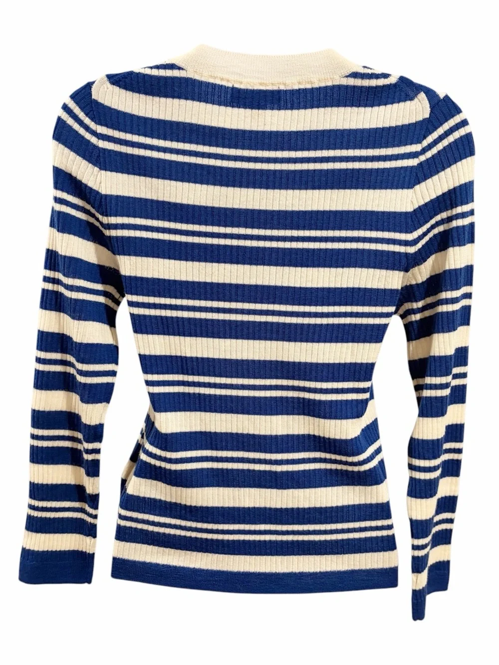 J.Crew Carolyn Merino Wool three-quarter sleeve stripe sweater size Medium